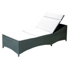 Poly-Rattan Divano Antracite Lettino Rilassanti Prendisole Sdraio Giardino Nuovo