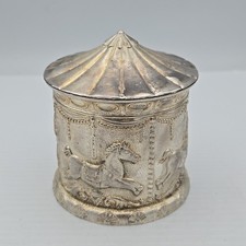 Banco monete cavallo giostra placcato argento vintage made in Italy alto 4 in