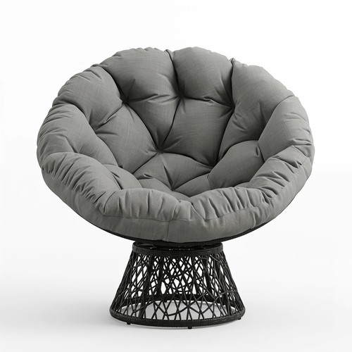 Poltrona papasan girevole con - papasan,
