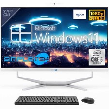 ALL IN ONE 24" FHD TOUCH i5 10°GEN WIN11 RAM 4GB SSD 120GB PC FISSO WEBCAM 2K