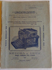 Pubblicità macchina da scrivere Underwood, nuovo modello 1902, da rivista epoca