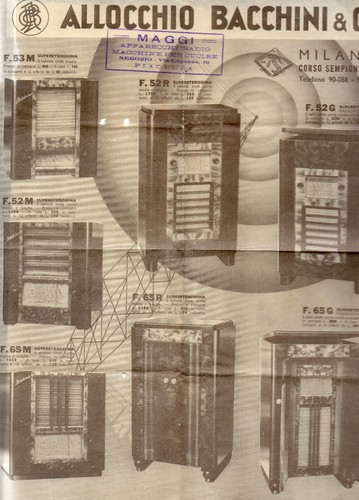 Radio fonografo allocchio - radio,