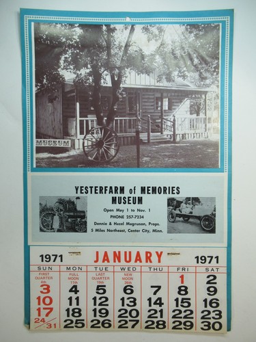 Calendario vintage 1971 - calendario,
