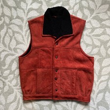 Gilet vintage pelle rosso