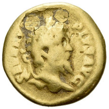 Settimio Severo (r. 193-211 d.C.) Aureo romano in oro, emissione indiana, tipo dinastico