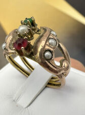 ring borbonico Anello ANTIQUE ORO ANTICO 6/7KT FINE 800 PIETRE COLOR MICROPERLE