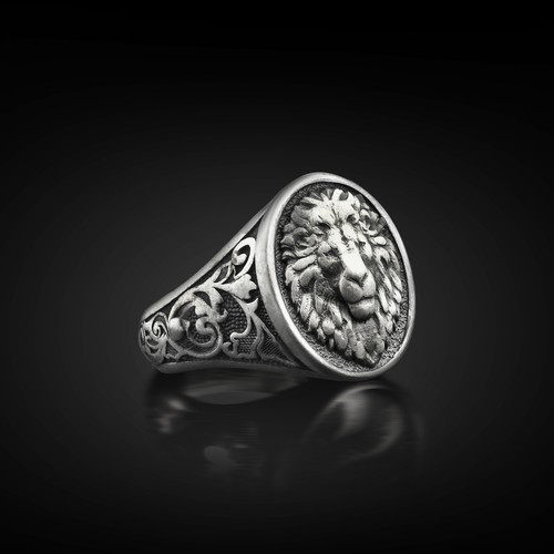 Anello con sigillo ovale - , in