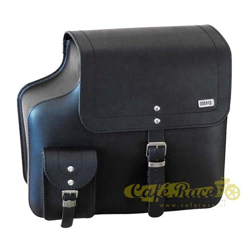 Borsa laterale cuoio - nero, lato