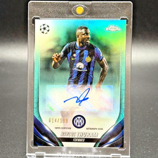 Autografo Marcus Thuram 2023-24 Topps Chrome UCC Aqua rifrattore /199 Inter AUTO