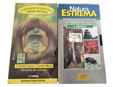VHS 2 Videocassette Documentari natura Amazzonia Piero Angela Cecchi Paone