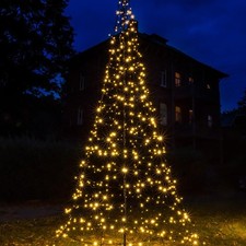 FHS LED Albero di Abete Galaxy 400 cm 640 LED Bianco Caldo, con Palo di Montaggio