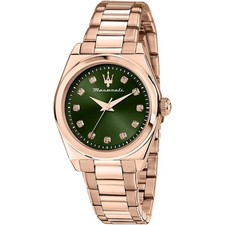 Orologio Maserati Velocità Verde r8853152501 Watch Acciaio Donna 35mm Oro Rosa