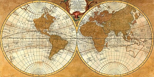 Quadro cartina terra mondo - cartina,