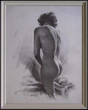 Grande litografia nudo donna - grande,