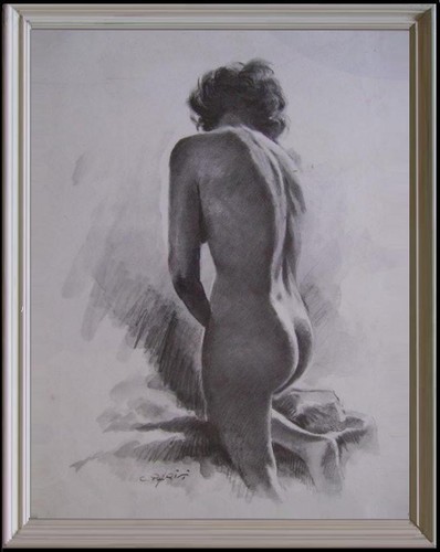 Grande litografia nudo donna - grande,