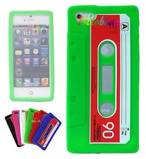 COVER PER IPHONE 5 MUSICASSETTA RETRO SILICONE CUSTODIA GUSCIO PROTEZIONE CASE