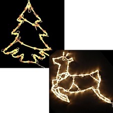 SET quadro finestra LED renna