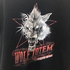 Maglietta Wolf Totem Band Steppa Vento Nera Musica Medium Grunge Hard Rock