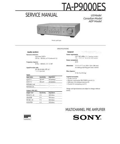 Sony p9000es amplificatore - ta-p9000es,