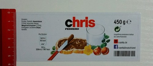 Adesivo sticker vetro - adesivo/sticker:, nutella