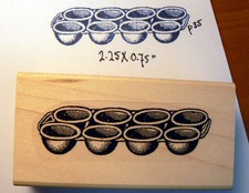 P35 Vintage muffin pan Rubber Stamp WM