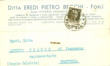 1933 FORLI' Ditta Eredi Pietro BECCHI Fabbrica Franklins e stufe Cartolina FP VG