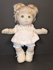 Bambola vintage Mattel MY CHILD bionda con occhi verdi orig vestito anatra DBL nodo superiore