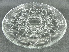 Centrotavola in CRISTALLO molato portafrutta vintage rotondo grande piatto vetro