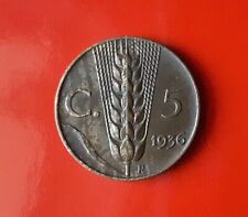 5 CENTESIMI 1936 ERRORE AMALGAMA NON OMOGENEO METÀ MONETA DRITTO ROVESCIO [B494]