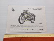 MASERATI 125 T2 Turismo Lusso anni 50 depliant italiano originale