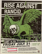 Rise Against Rancid 2009 Toronto Tour Poster Molson Amphitheatre C