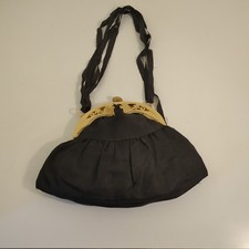 Borsetta Vintage Nera - Anni 40 - Manico in Bachelite 