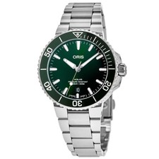 Nuovo Orologio Uomo Oris Aquis Data Automatico Verde 01 733 7766 4157-07 8 22 05PEB