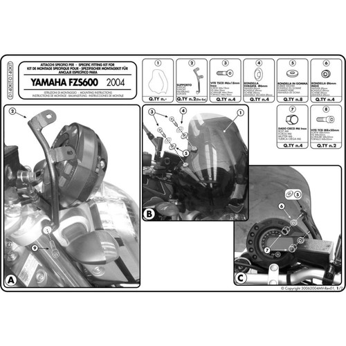 Kit spoiler per yamaha - kit,