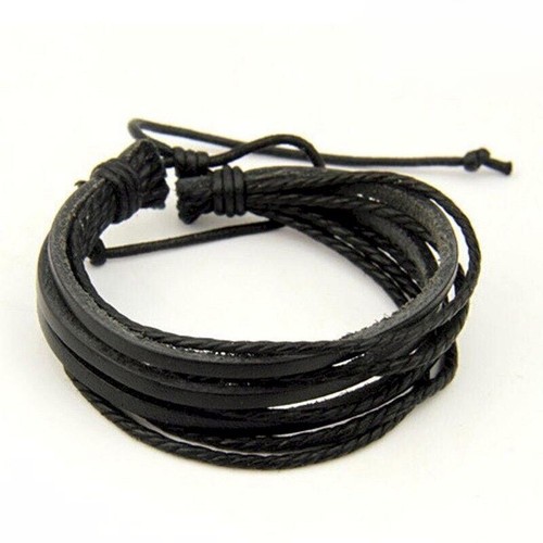 Bracciale pelle intrecciato