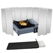 Parabrezza stufa 16 piastre alluminio con coulisse borsa campeggio escursionismo