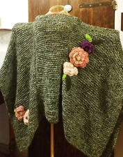 Poncho uncinetto ferri pezzo unico fatto a mano  oversize knitted crochet