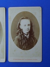 Foto epoca antica CDV Bartolena succ. Bernoud Livorno 2 pezzi Ritratto bambina