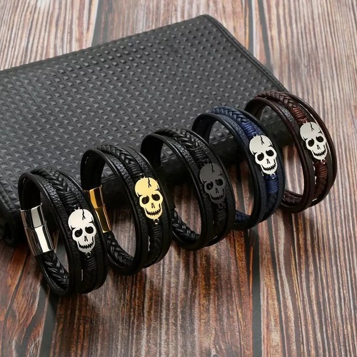 Bracciale uomo pelle sintetica - bracciale,