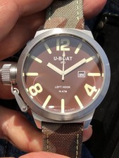 U-BOAT IFO LEFT HOOK 10 ATM B45-08 LI046M Military Rare Watch Vintage