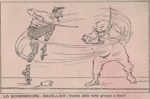 Cartolina schermidore - cartolina, "