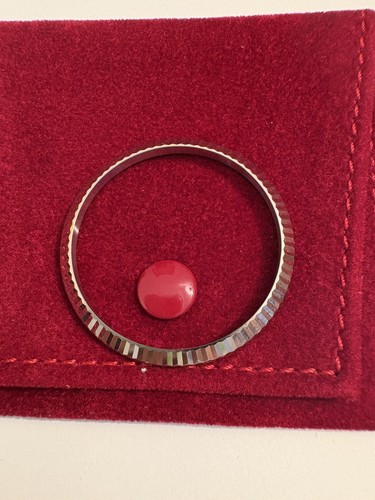 White gold rolex dial ring - white,