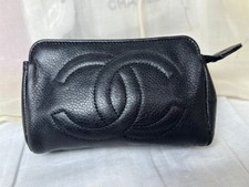 CHANEL Coco Mark CC Mini Pouch Borsa in pelle di vitello Multi Case Vintage...