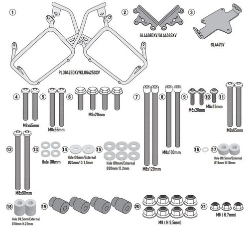 Kit portavaligie givi - kit,