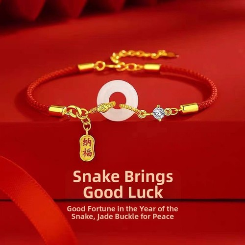 Bracelet serpent cordon rouge