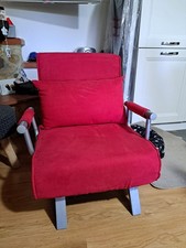 Homcom 839-834V00LG Poltrona Letto con Schienale Reclinabile e Cuscino - Grigia