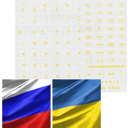 Adesivi tastiera russa - russa, ucraina