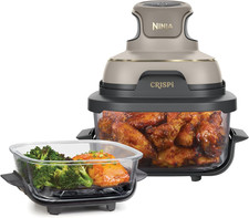 Crispi Friggitrice Ad Aria Portatile, 3.8L, 4 in 1: Frittura, Cottura Arrosto, M
