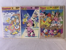 LOTTO 3 puzzle Disney FrameTray bambini Topolino Minnie Paperino margherita musica anni 80