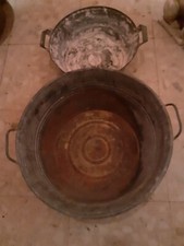 N.2 pezzi  vasca tinozza conca tino lavatoio  in lamiera zincata latta metallo